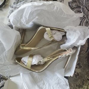 Gold heels, UK8, Gold